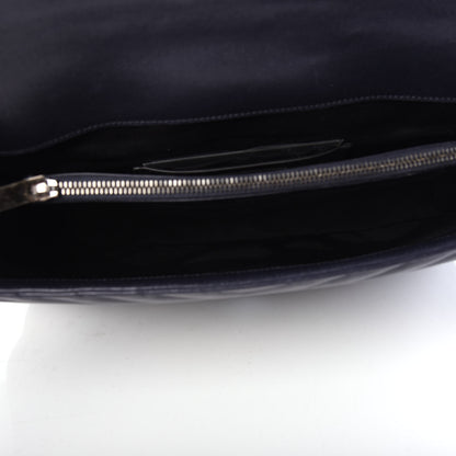 Saint Laurent Sheepskin Matelasse Chevron Monogram Large College Satchel Navy Blue 5 of 9