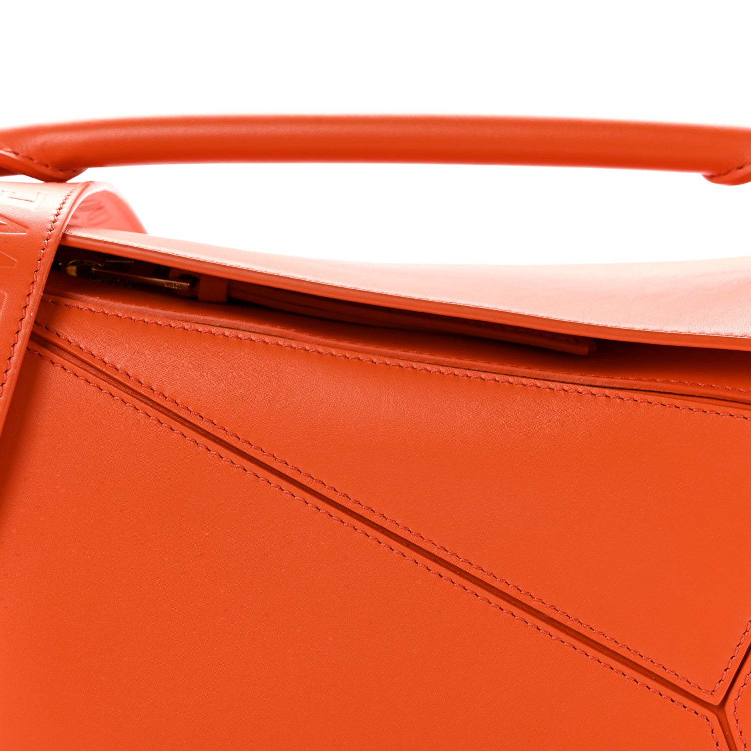 Loewe Satin Calfskin Small Puzzle Bag Orange 8 of 11