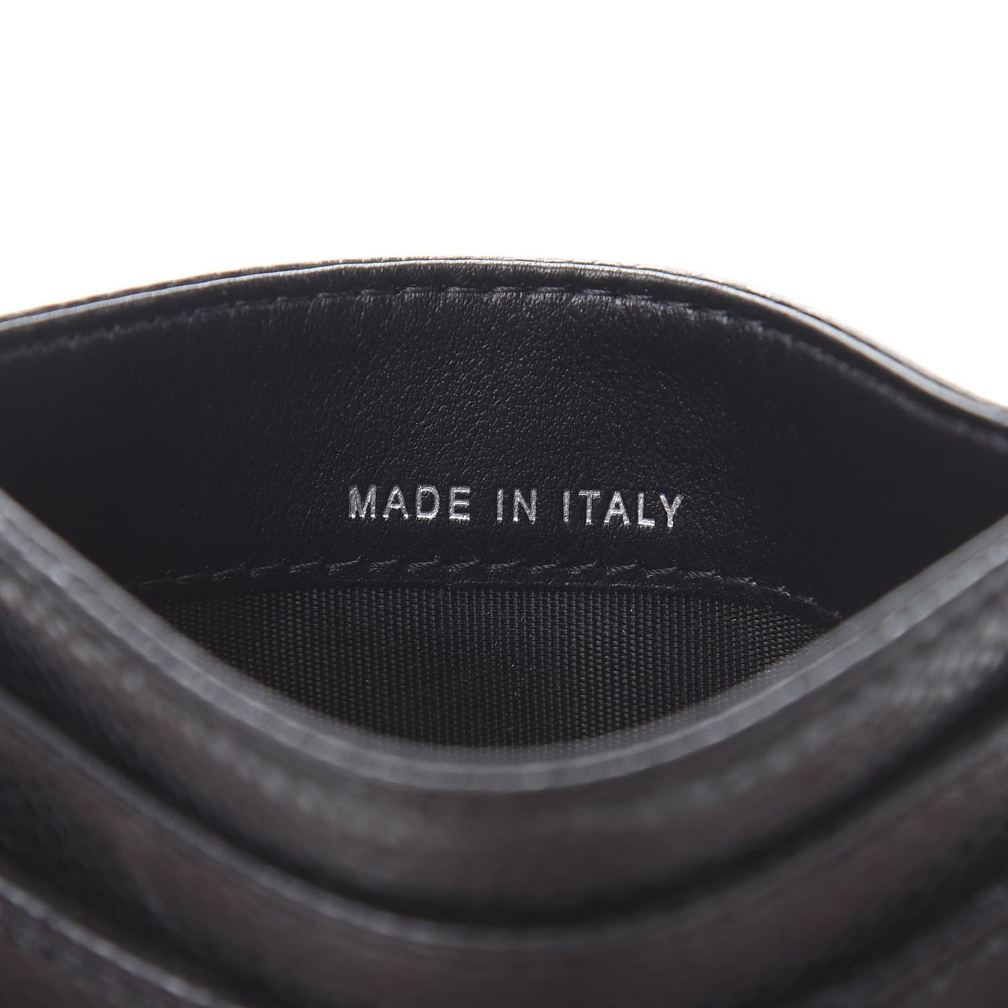 Caviar Chevron Quilted Boy Card Holder Black