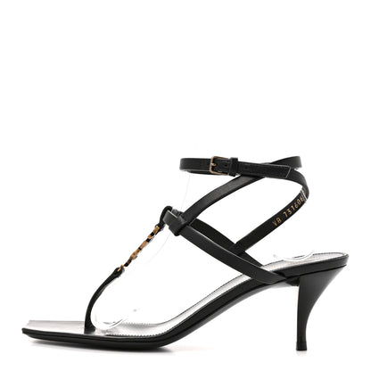 Saint Laurent Calfskin Cassandra 60 Sandals 37 Black 1 of 10
