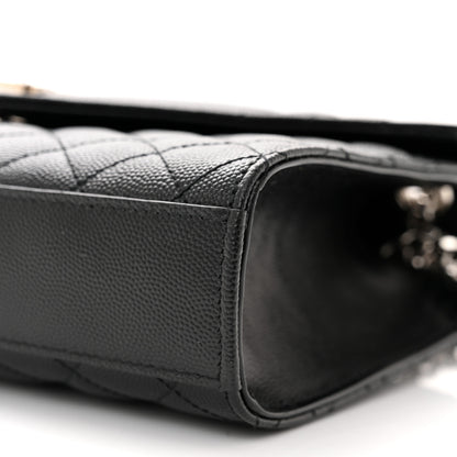 Saint Laurent Grain De Poudre Textured Mixed Matelasse Triquilt Medium Monogram Satchel Black 10 of 10