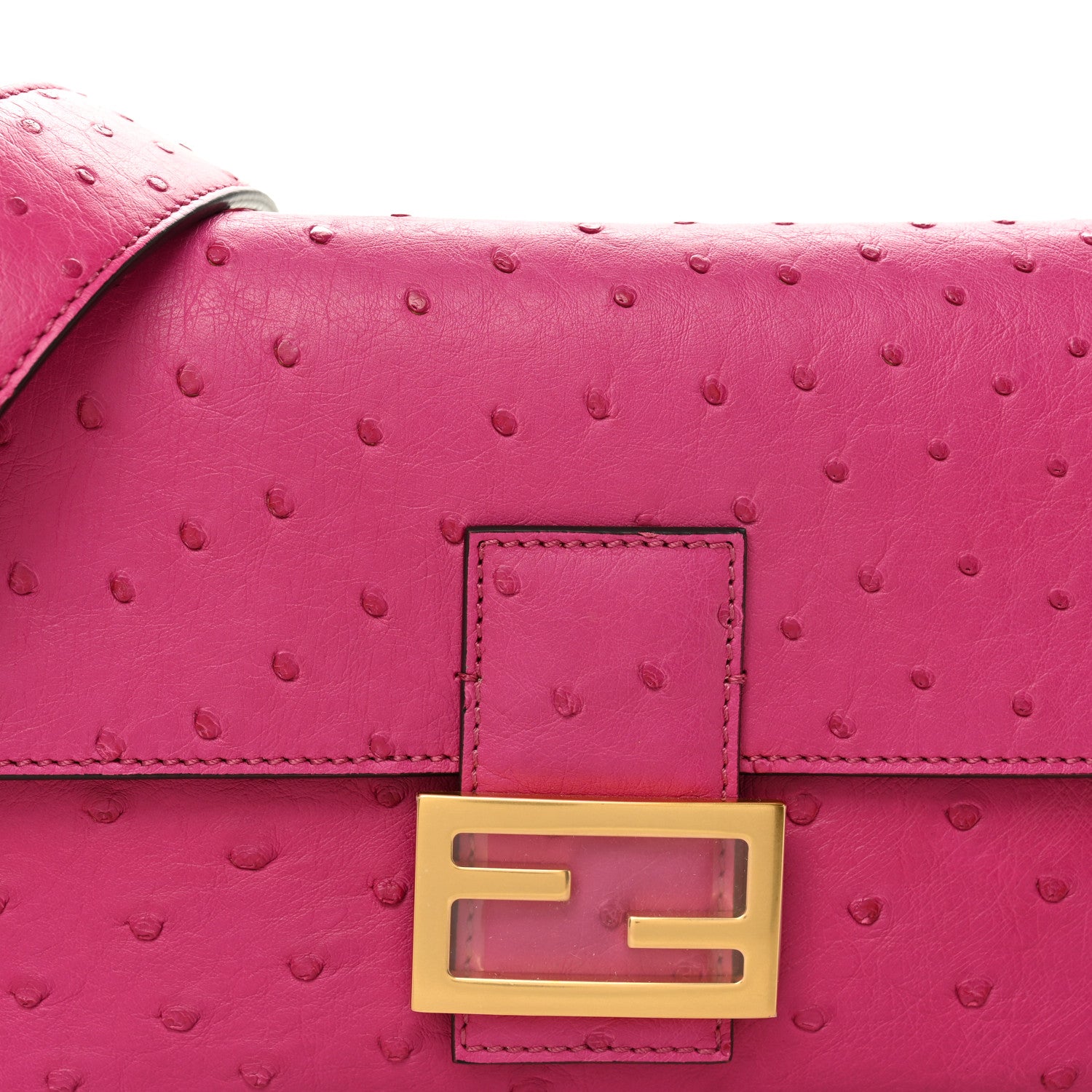 Fendi Ostrich Baguette Ciclamino Pilar 7 of 9