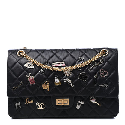 Chanel Aged Calfskin Lucky Charms 2.55 Reissue 226 Flap Black 1 of 6