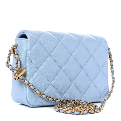 Chanel Iridescent Caviar Quilted Mini My Perfect Flap Light Blue 3 of 9