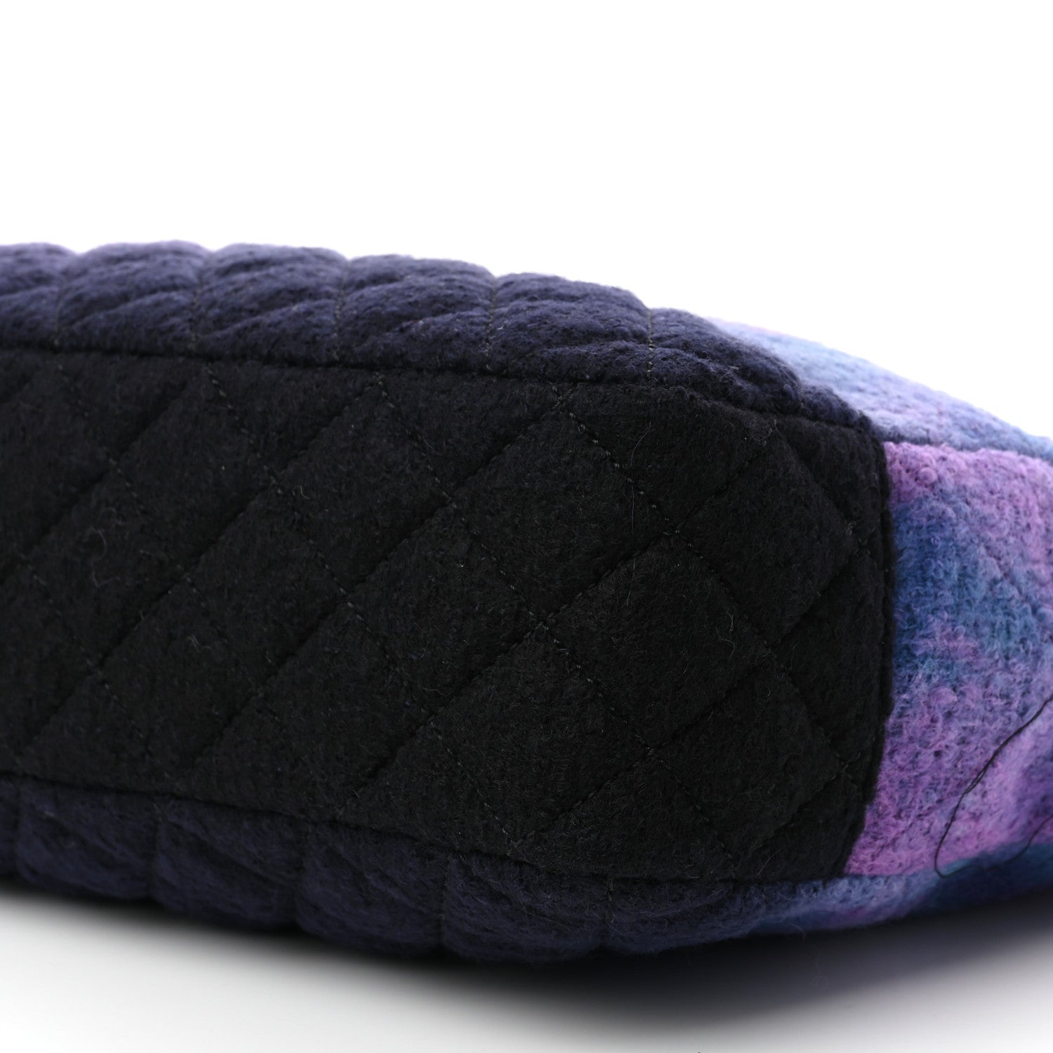 Chanel Wool Tweed CC Tote Purple Black Blue 9 of 11