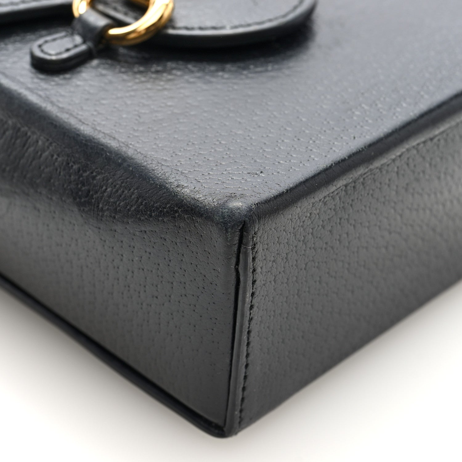 Gucci Dollar Calfskin Vertical Horsebit 1955 Crossbody Bag Black 8 of 9