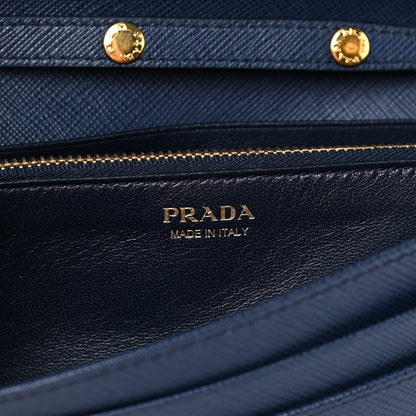 Prada Saffiano Metal Oro Chain Wallet Baltico 6 of 9