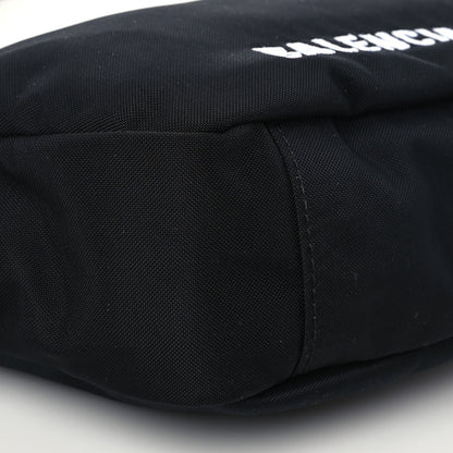 Balenciaga Recycled Sport Nylon Logo Embroidered Wheel Sling Bag Black White 7 of 8