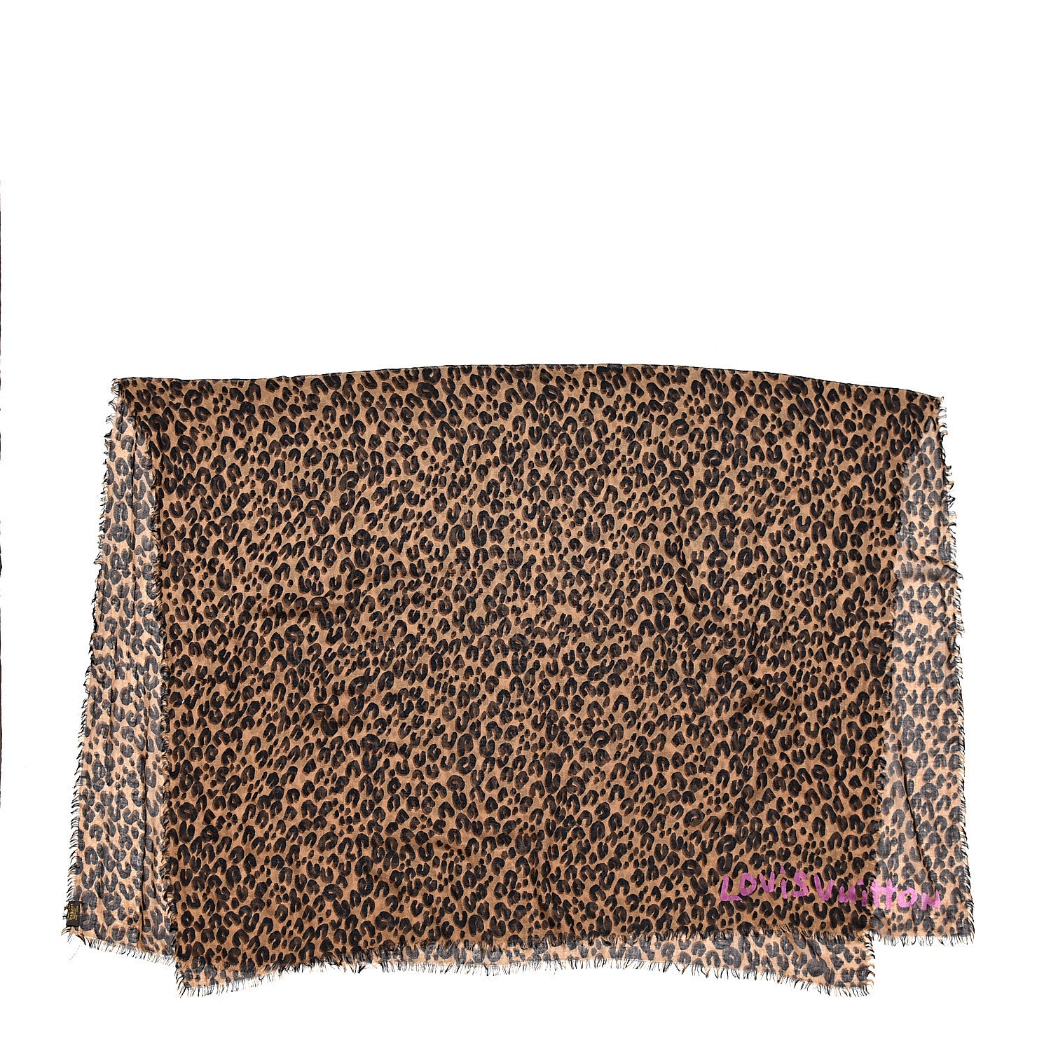 Louis Vuitton Cashmere Silk Leopard Etole Stole Marron 3 of 6