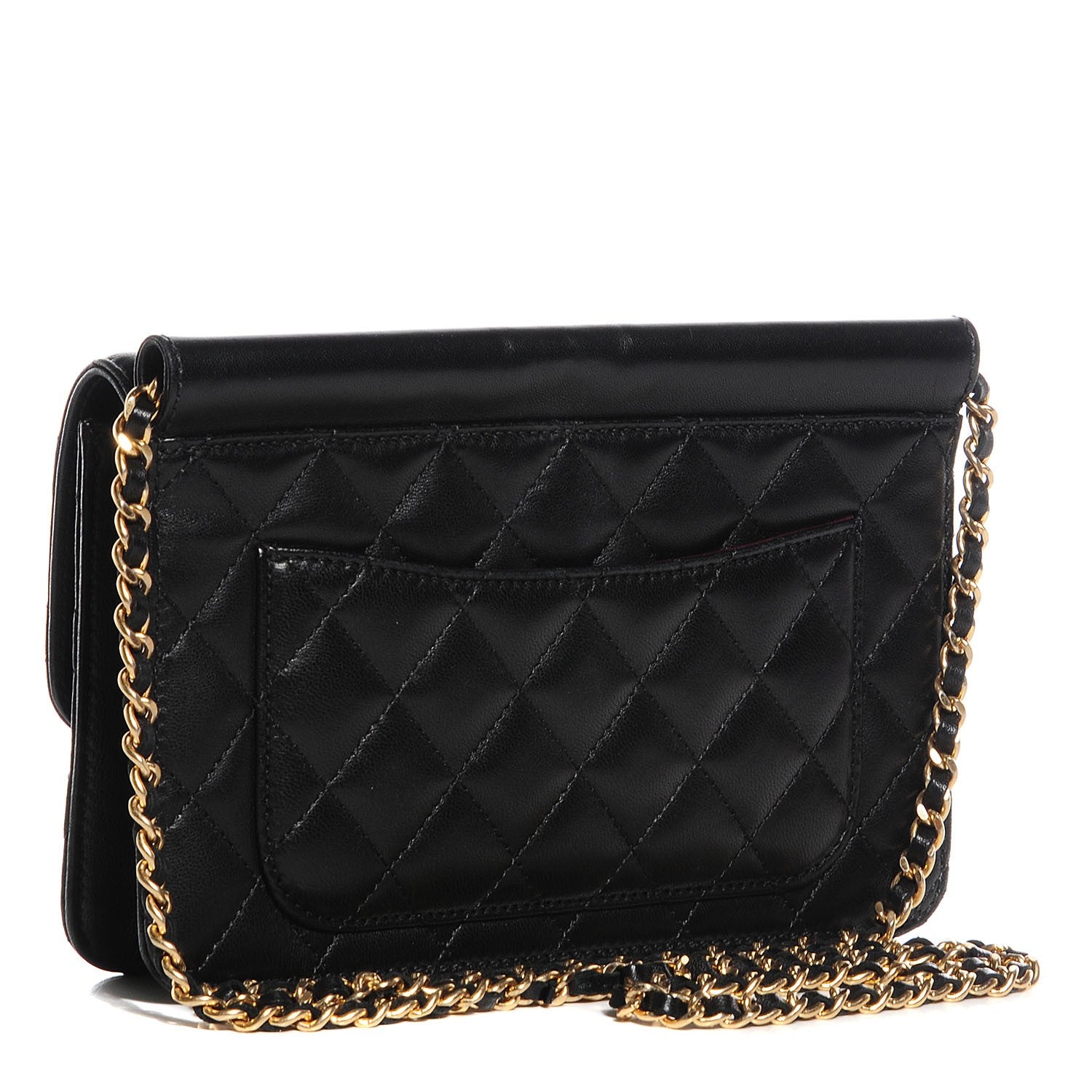 Chanel Lambskin Quilted Medium Crossing Times Flap Black 99385