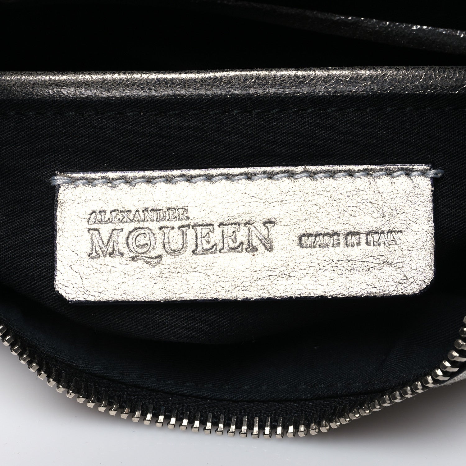 Alexander McQueen Metallic Lambskin De Manta Clutch Silver 6 of 10