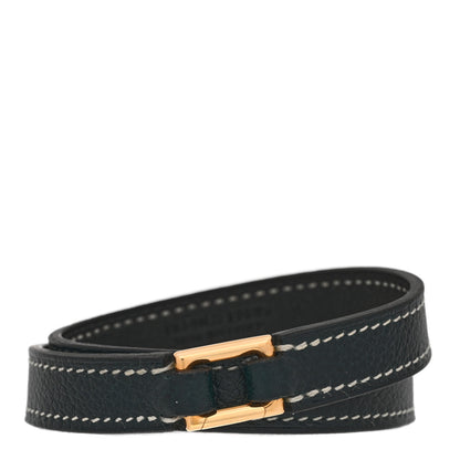 Hermes Evercolor Rivale Double Tour Bracelet T3 Vert Cypres 3 of 6