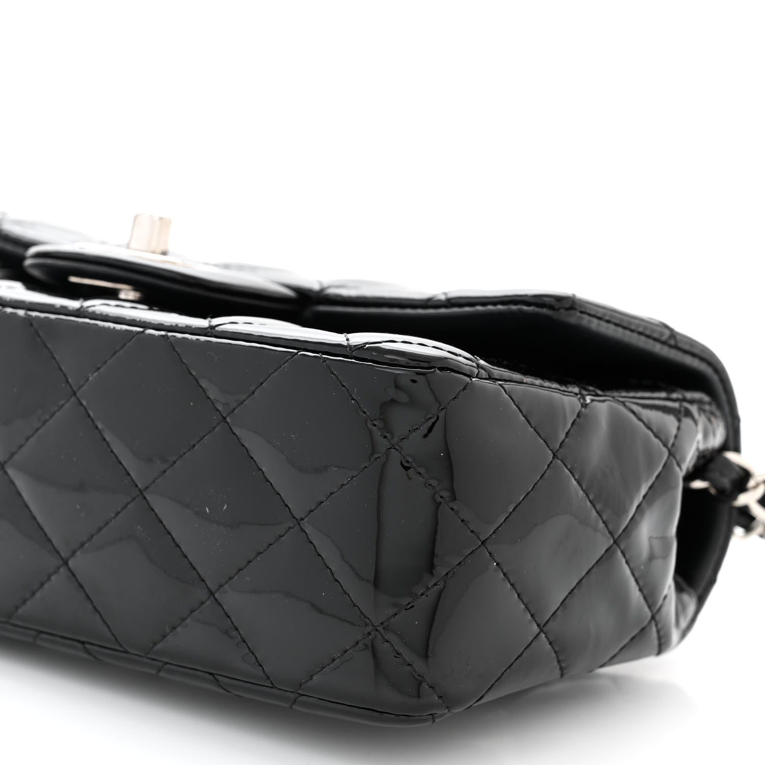 Chanel Patent Calfskin Quilted Mini Rectangular Flap Black 10 of 10
