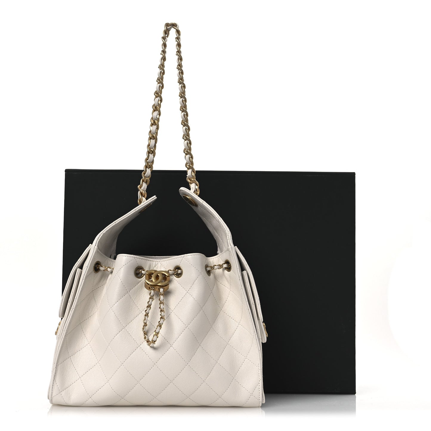 Caviar Quilted Small Chanel 25 Handbag White