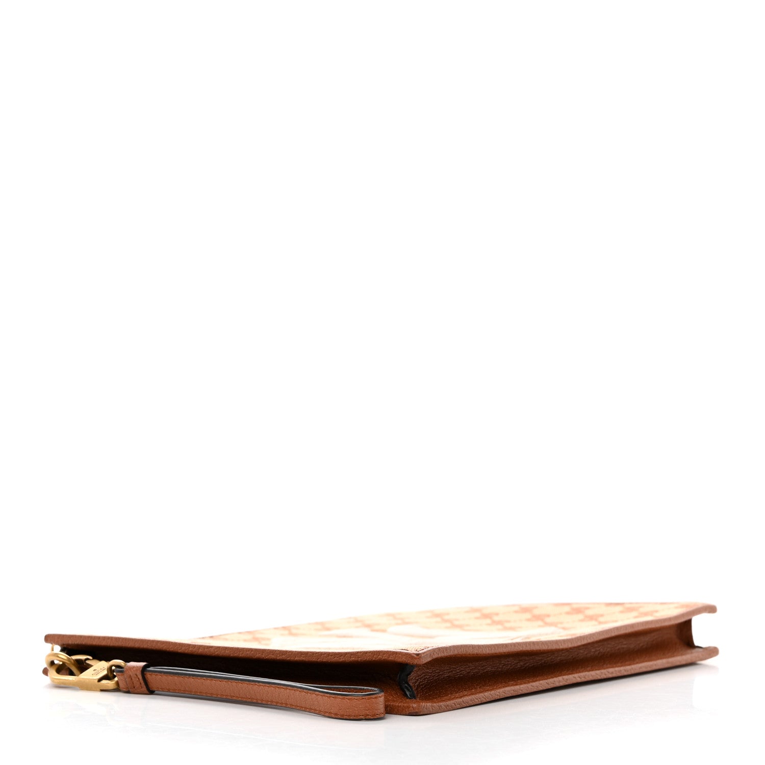 Gucci X MLB GG Monogram NY Yankees Zip Wristlet Pouch Beige Ruggine Ivory 4 of 9