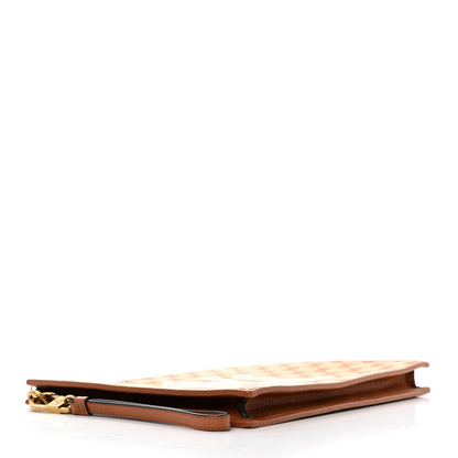 Gucci X MLB GG Monogram NY Yankees Zip Wristlet Pouch Beige Ruggine Ivory 4 of 9