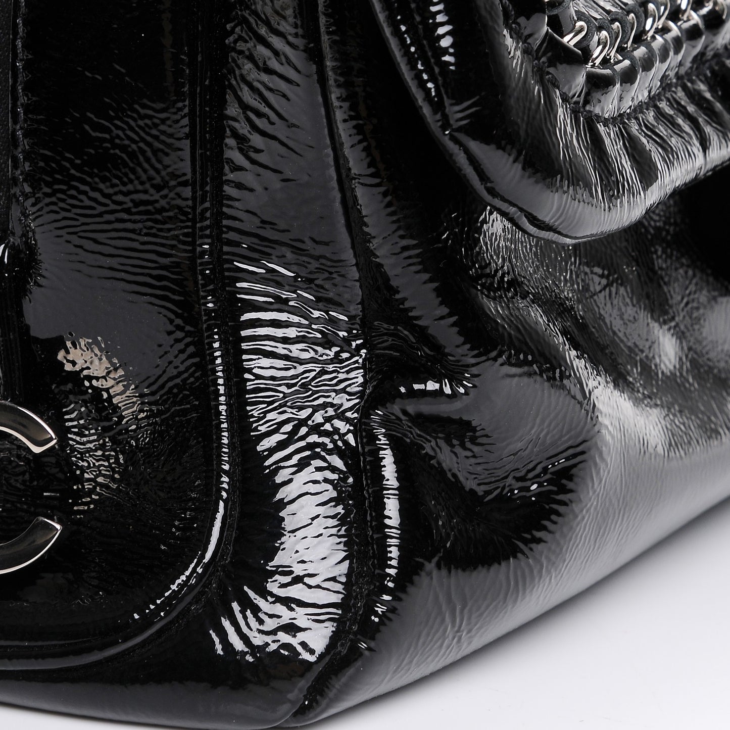 Patent Luxe Ligne Large Flap Black