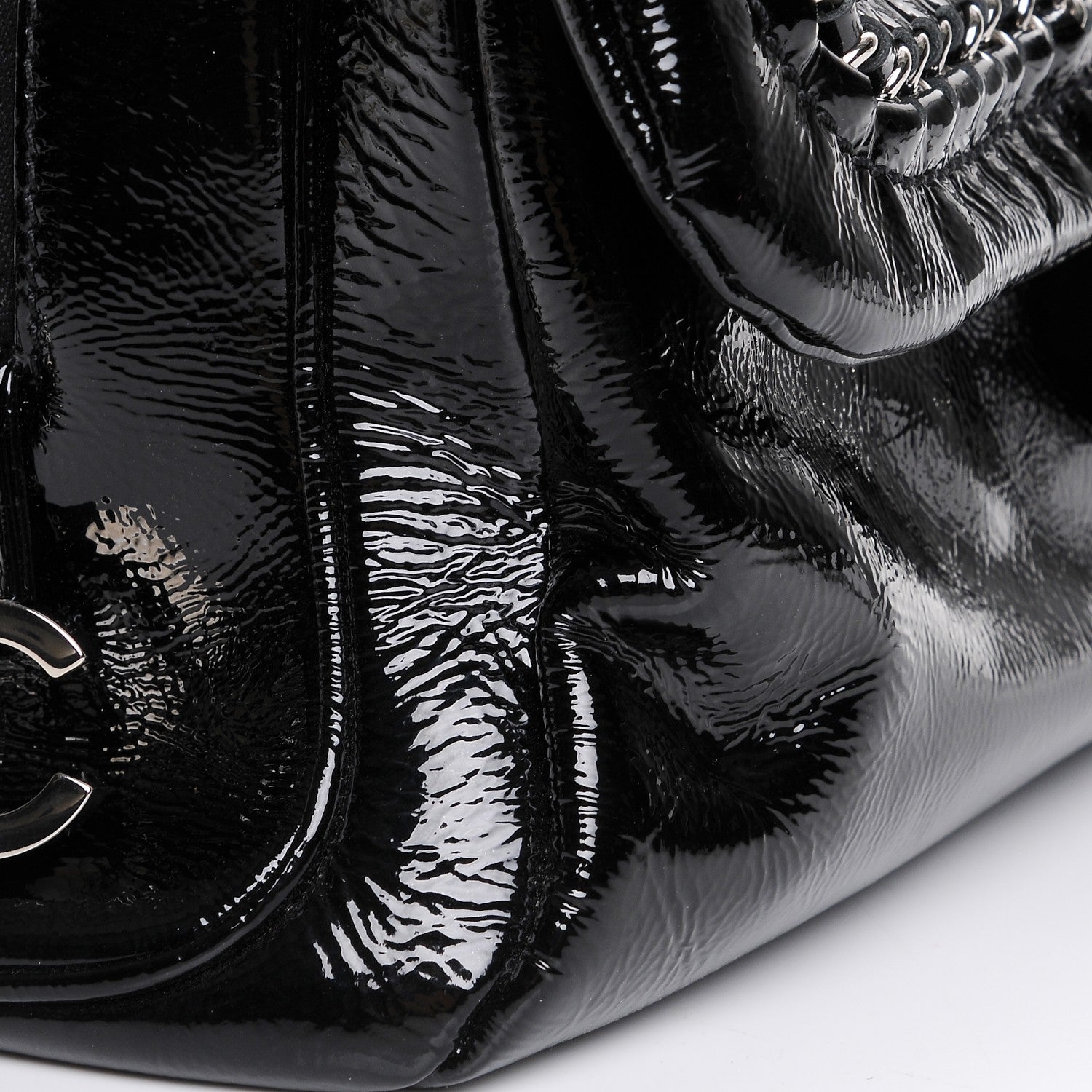 Chanel Patent Luxe Ligne Large Flap Black 9 of 9