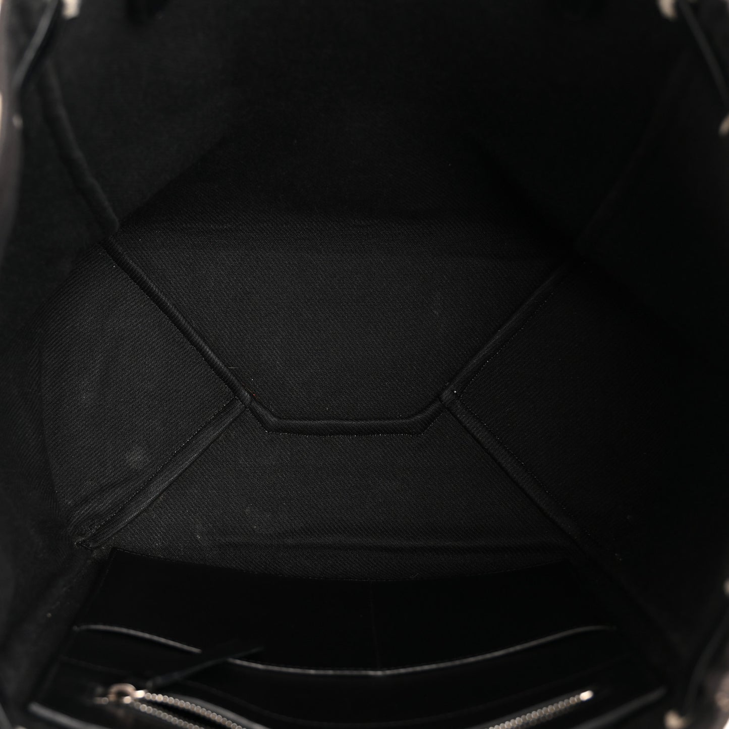 Canvas Striped Medium Belt Cabas Phantom Black White