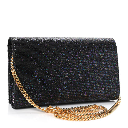 Saint Laurent Glitter Classic Monogram Chain Wallet Black Multicolor 2 of 4