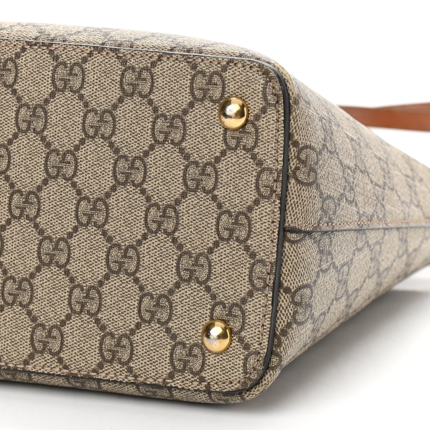 Gucci GG Supreme Monogram Small Zip Top Tote Beige Tuscany 10 of 13