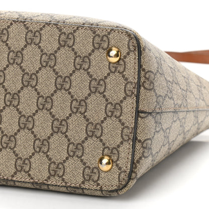 Gucci GG Supreme Monogram Small Zip Top Tote Beige Tuscany 10 of 13