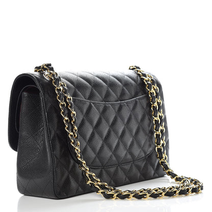 Chanel Caviar Quilted Jumbo Double Flap Black 3 of 9