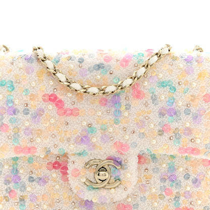 Chanel Tweed Sequin Mini Rectangular Flap White Multicolor 8 of 11