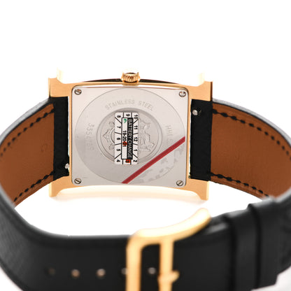 Hermes Stainless Steel Epsom 26mm Heure H Hour Quartz Watch Noir 4 of 5