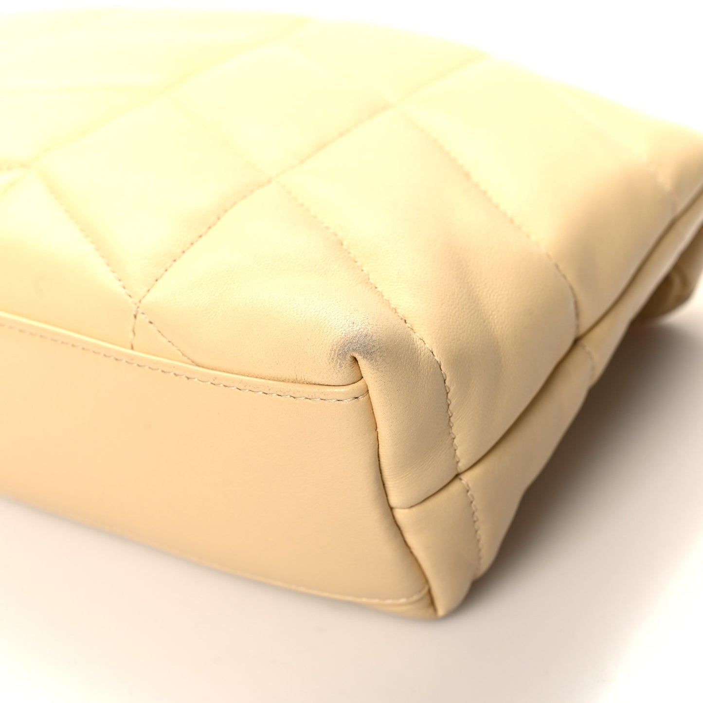 Lambskin Quilted Toy Loulou Puffer Monogram Chain Satchel Jaune Pale