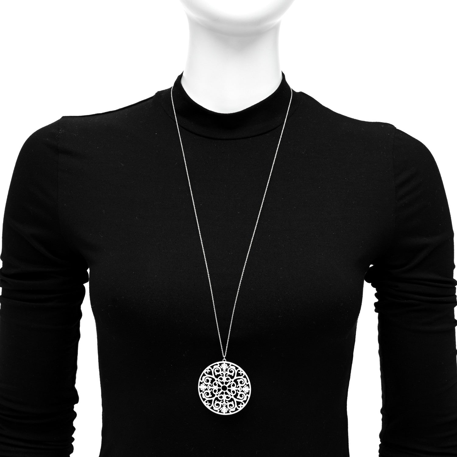 Tiffany Sterling Silver Enchant Round Medallion Pendant Necklace 2 of 4