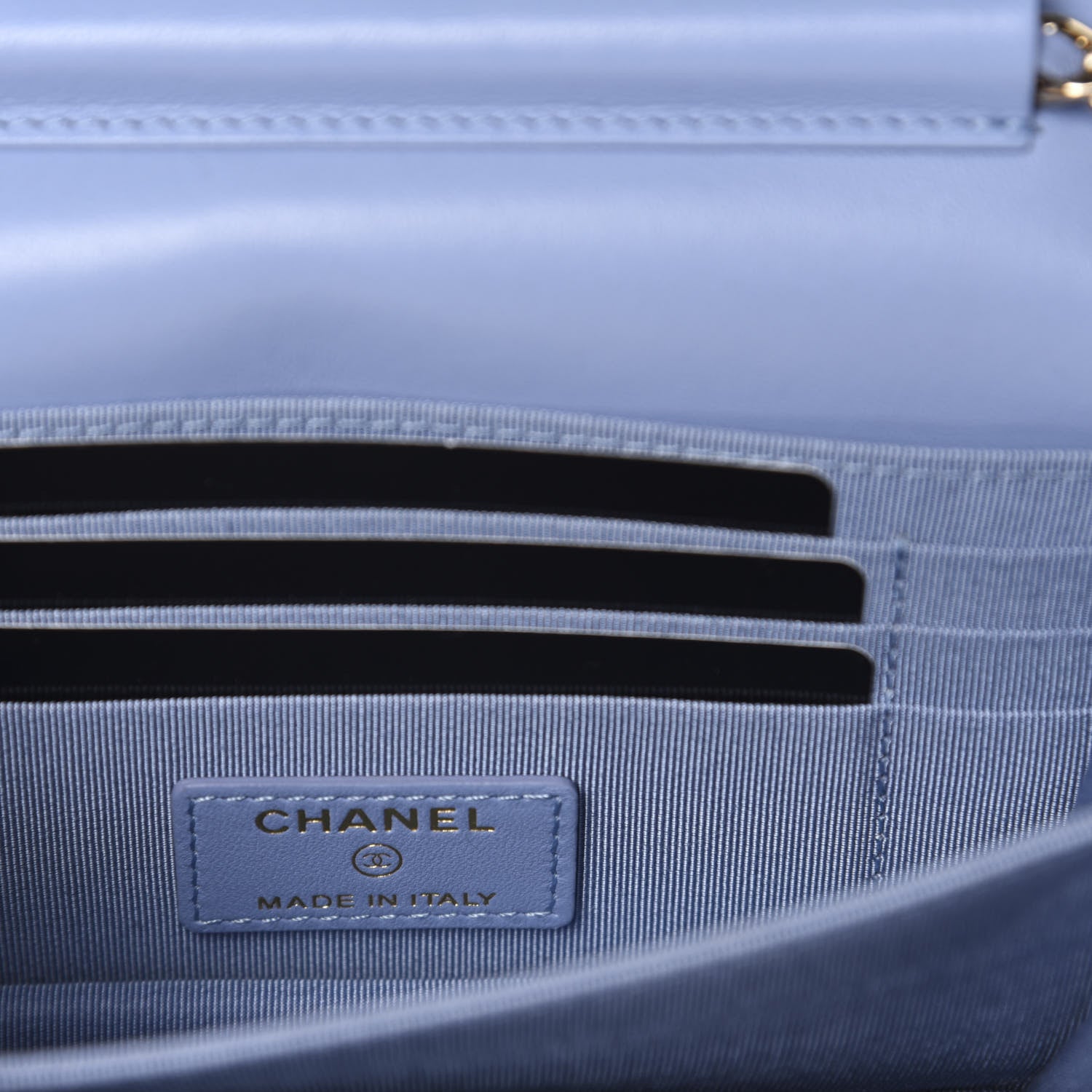 Chanel Lambskin Quilted Mini Wallet On Chain WOC Light Blue 8 of 11