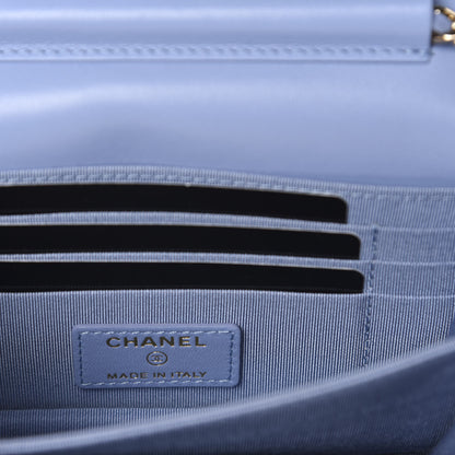 Chanel Lambskin Quilted Mini Wallet On Chain WOC Light Blue 8 of 11