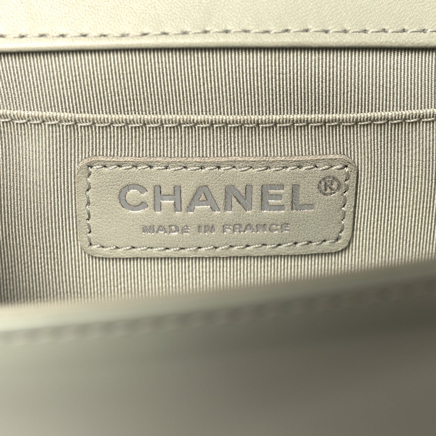 Glazed Calfskin Medium Boy Flap Grey