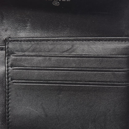 Chanel Lambskin Chevron Quilted Studded Compact Flap Wallet Black 10 of 12