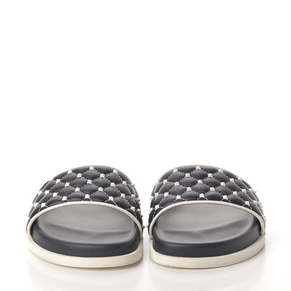 Valentino Garavani Nappa Free Rockstud Spike Pool Slide Sandals 38 Marine 2 of 8