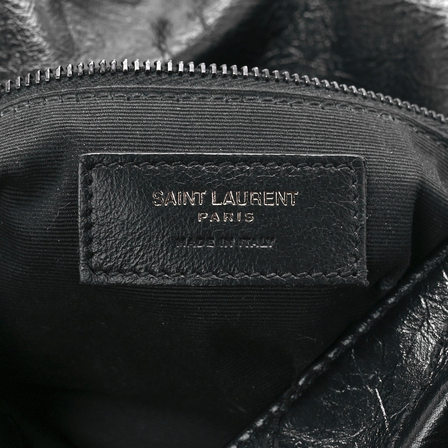 Saint Laurent Crinkled Calfskin Matelasse Monogram Medium Niki Chain Satchel Black 7 of 13