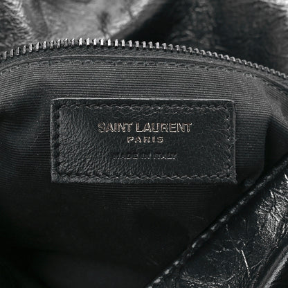 Saint Laurent Crinkled Calfskin Matelasse Monogram Medium Niki Chain Satchel Black 7 of 13
