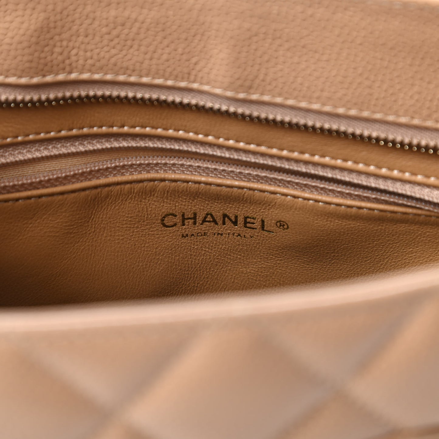 Caviar Quilted Medallion Tote Beige