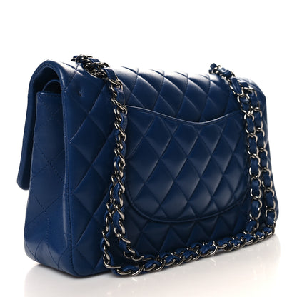 Chanel Lambskin Quilted Medium Double Flap Blue 3 of 10