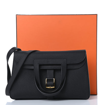 Hermes Taurillon Clemence Halzan 31 GM Black 15 of 15