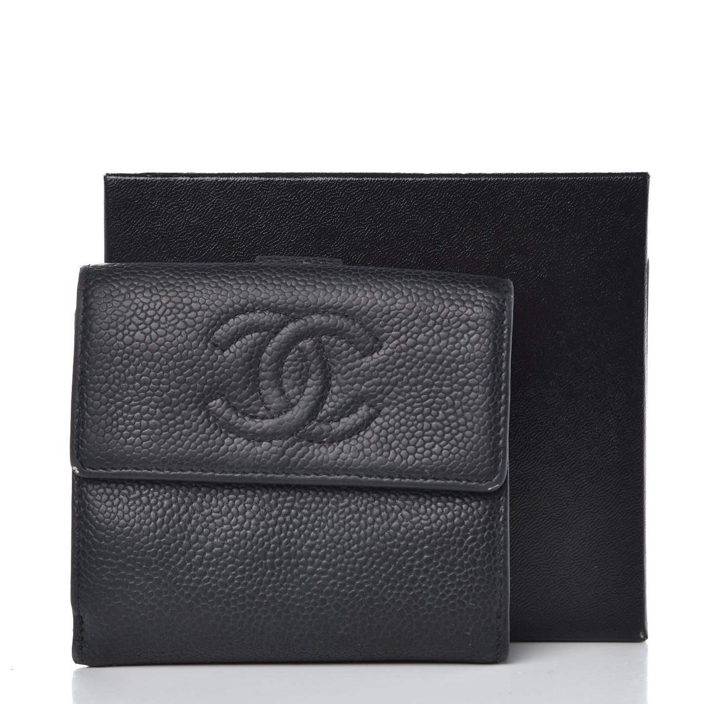 Caviar Timeless CC Compact French Wallet Black