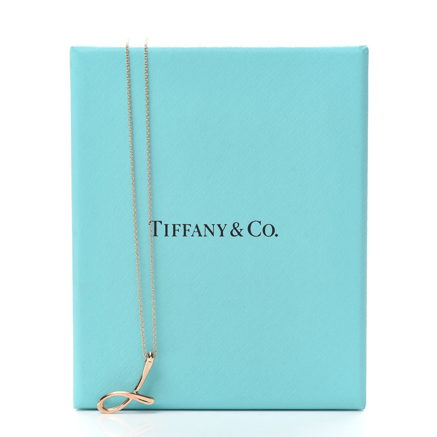 18K Rose Gold Elsa Peretti Letter J Pendant Necklace