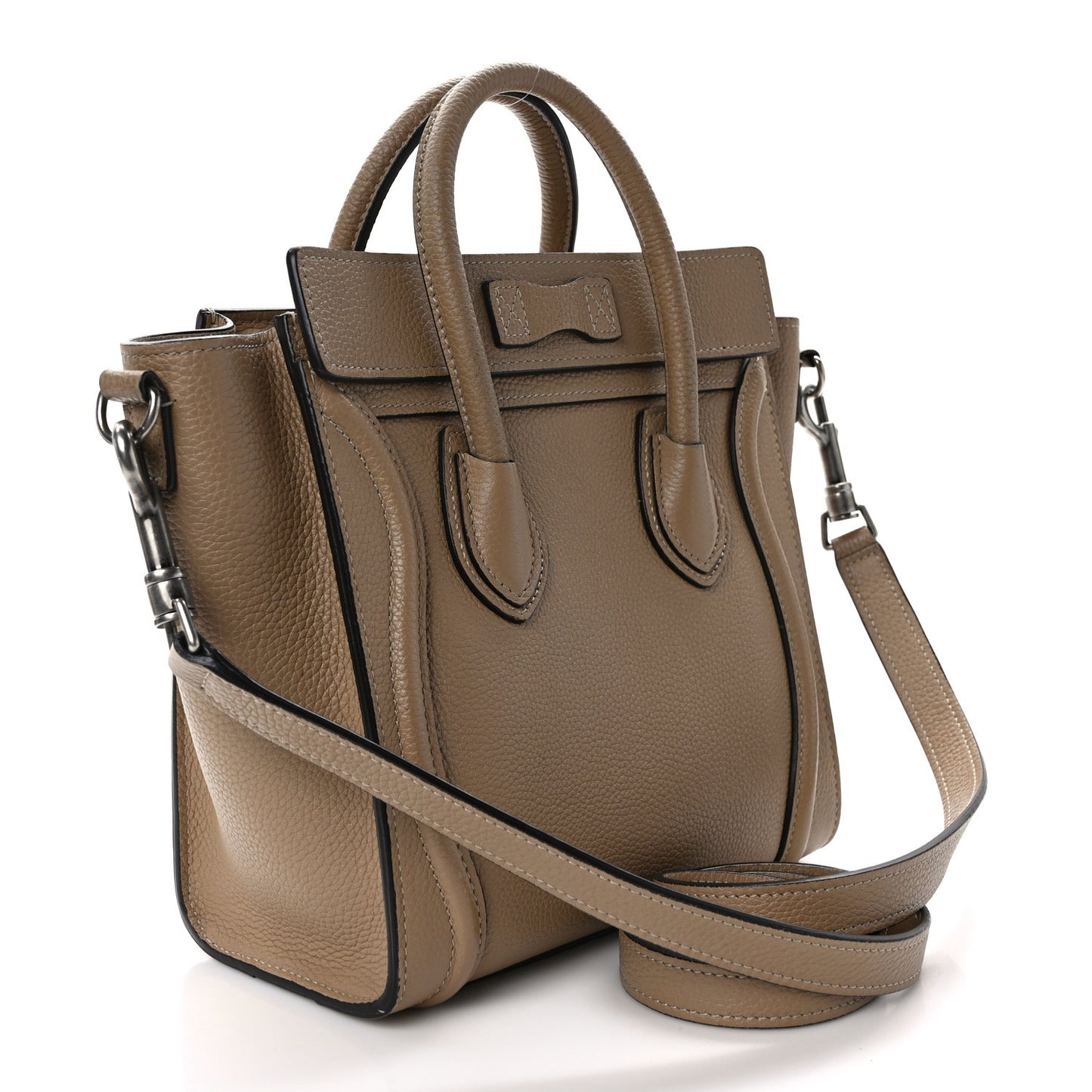 Drummed Calfskin Nano Luggage Dune