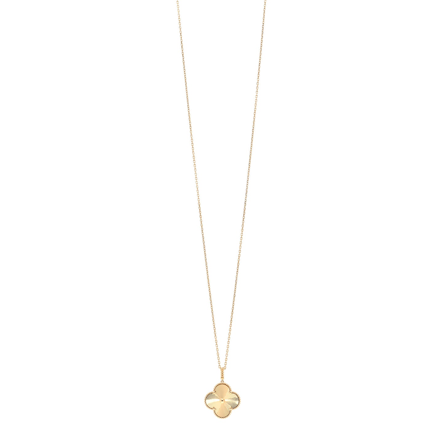 18K Yellow Gold Guilloche Magic Alhambra Long Necklace