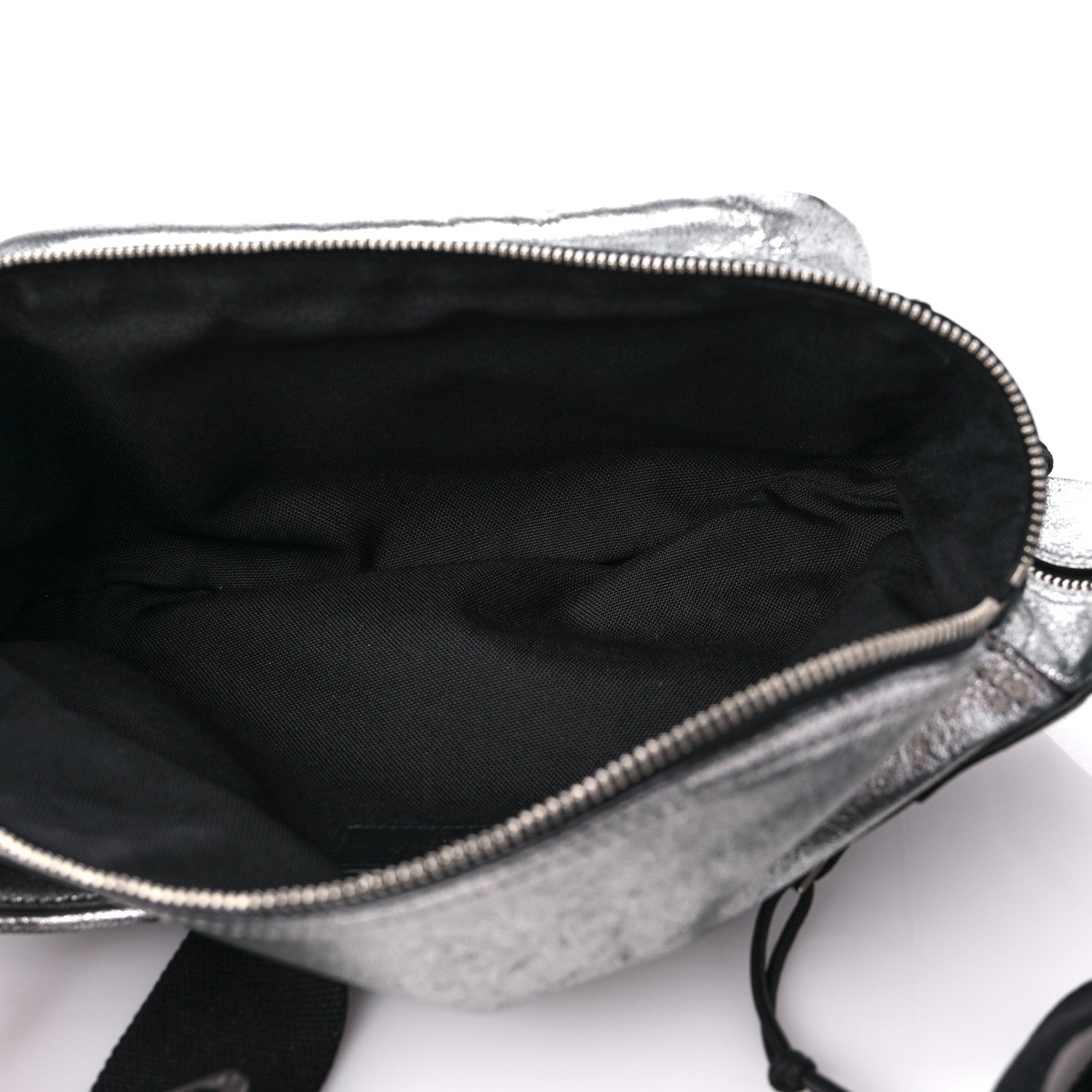 Saint Laurent Metallic Calfskin Ripstop Body Belt Bag Silver 5 of 13