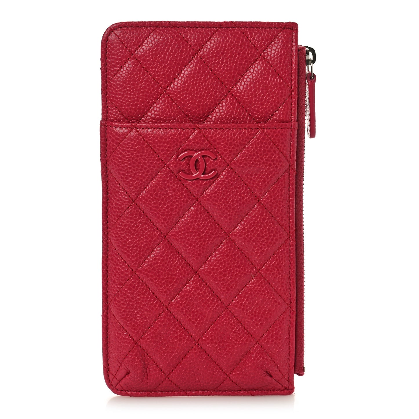 Caviar Quilted Classic Flat Wallet Pouch Pink