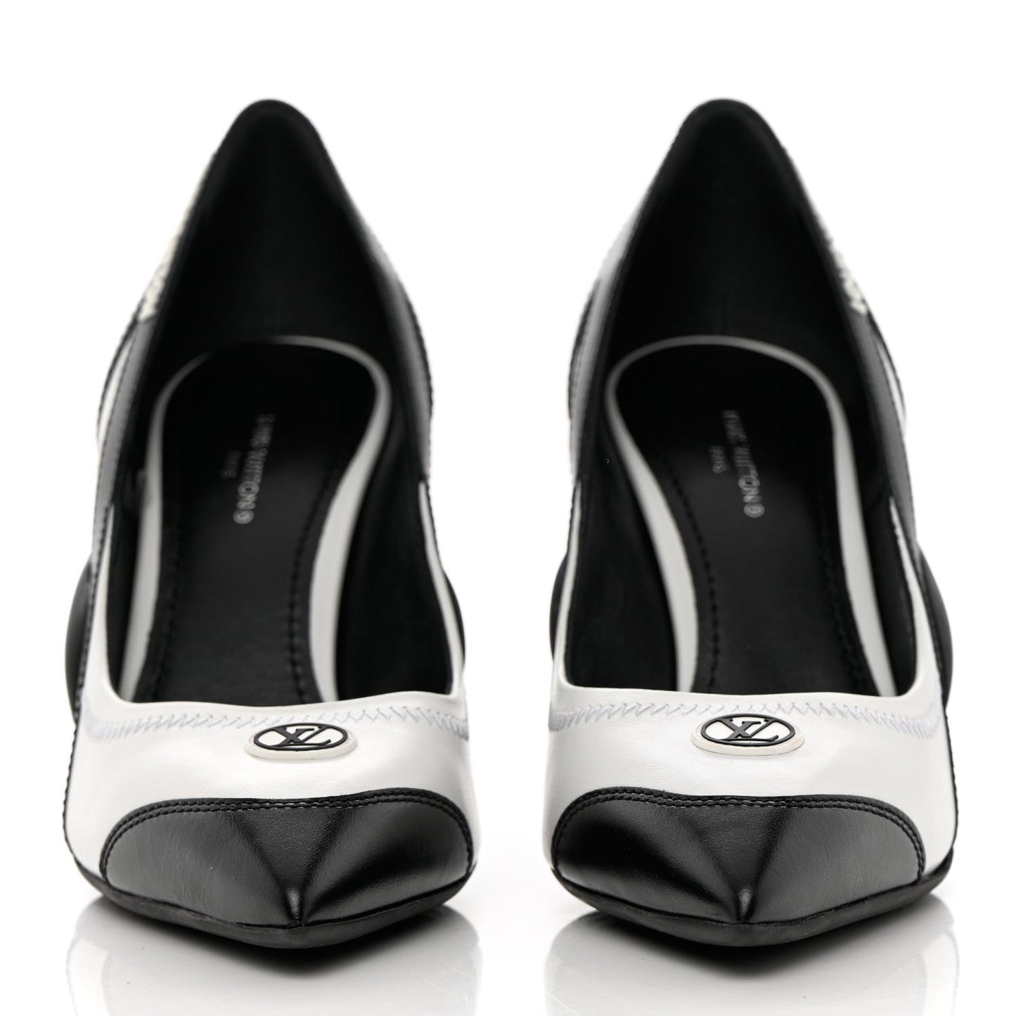 Lambskin Archlight Pumps 37 Black White