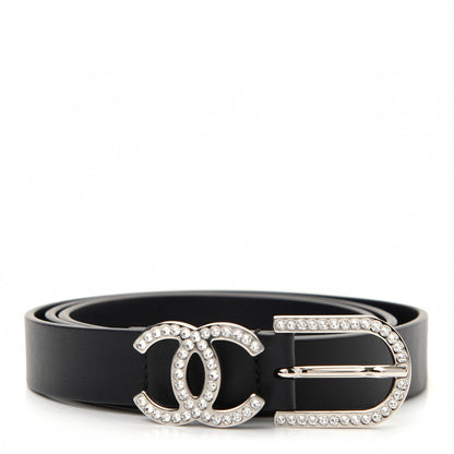 Chanel Calfskin Crystal CC Belt 85 34 Black 1 of 6