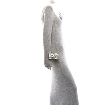 Fendi X SARAH COLEMAN Vitello Liberty Ceylon Micro FF Fish Eye Embossed Nano Baguette Charm Multicolor Cyber Blue 2 of 11
